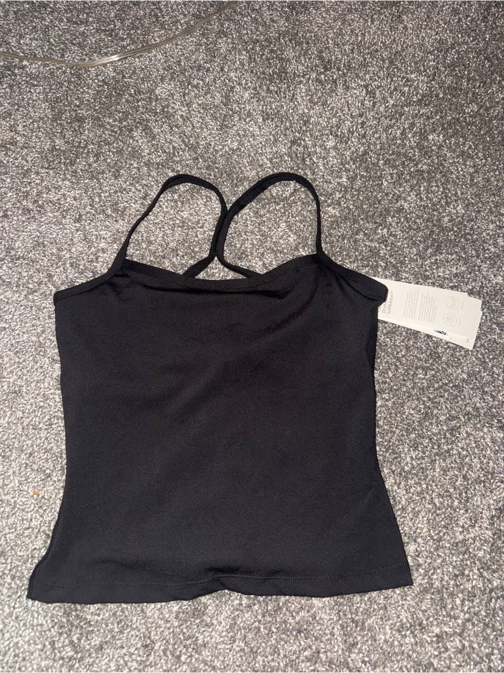H&M black workout tank racer back with built in bra